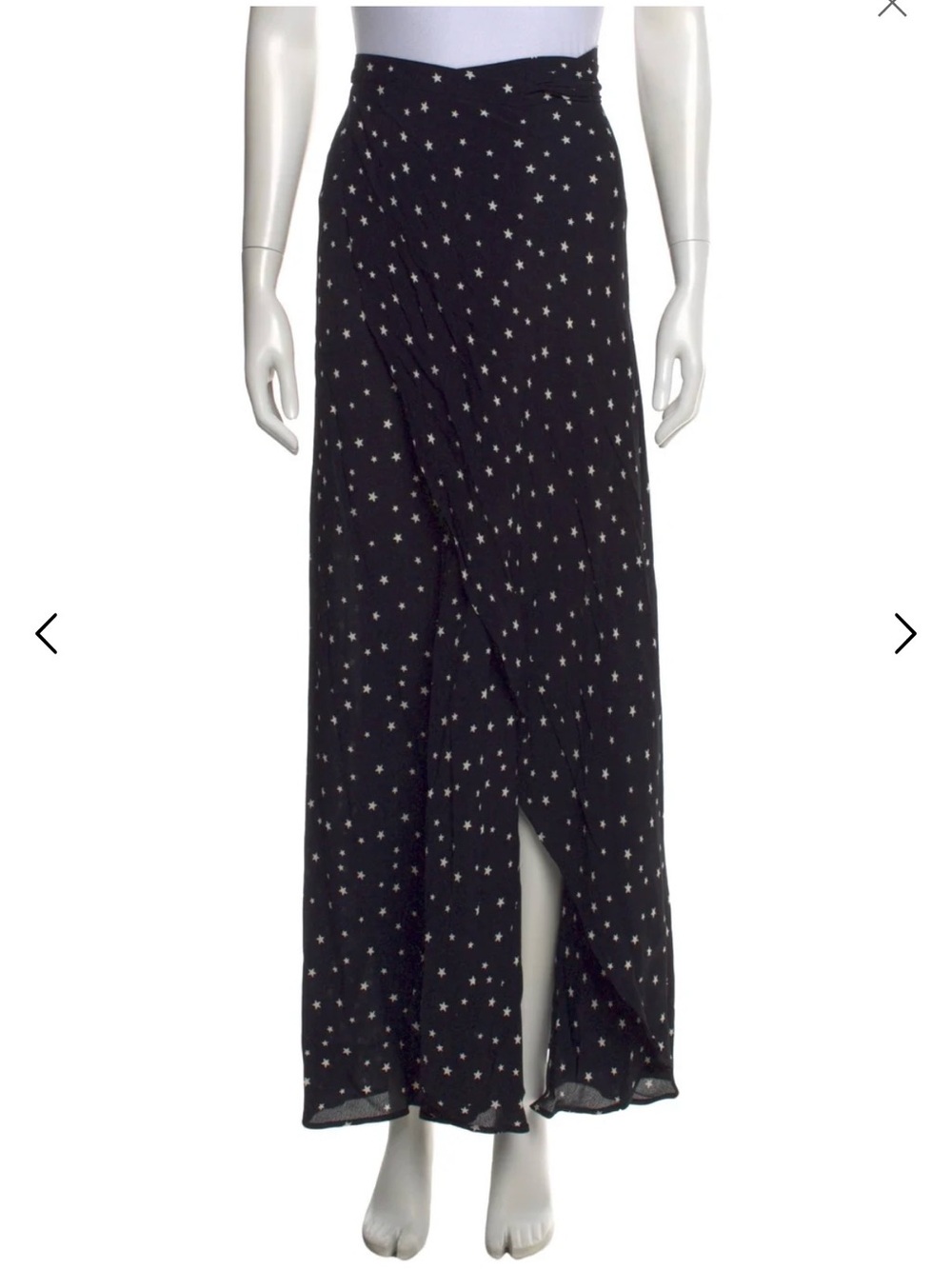 Reformation Black Star-Print Maxi Skirt